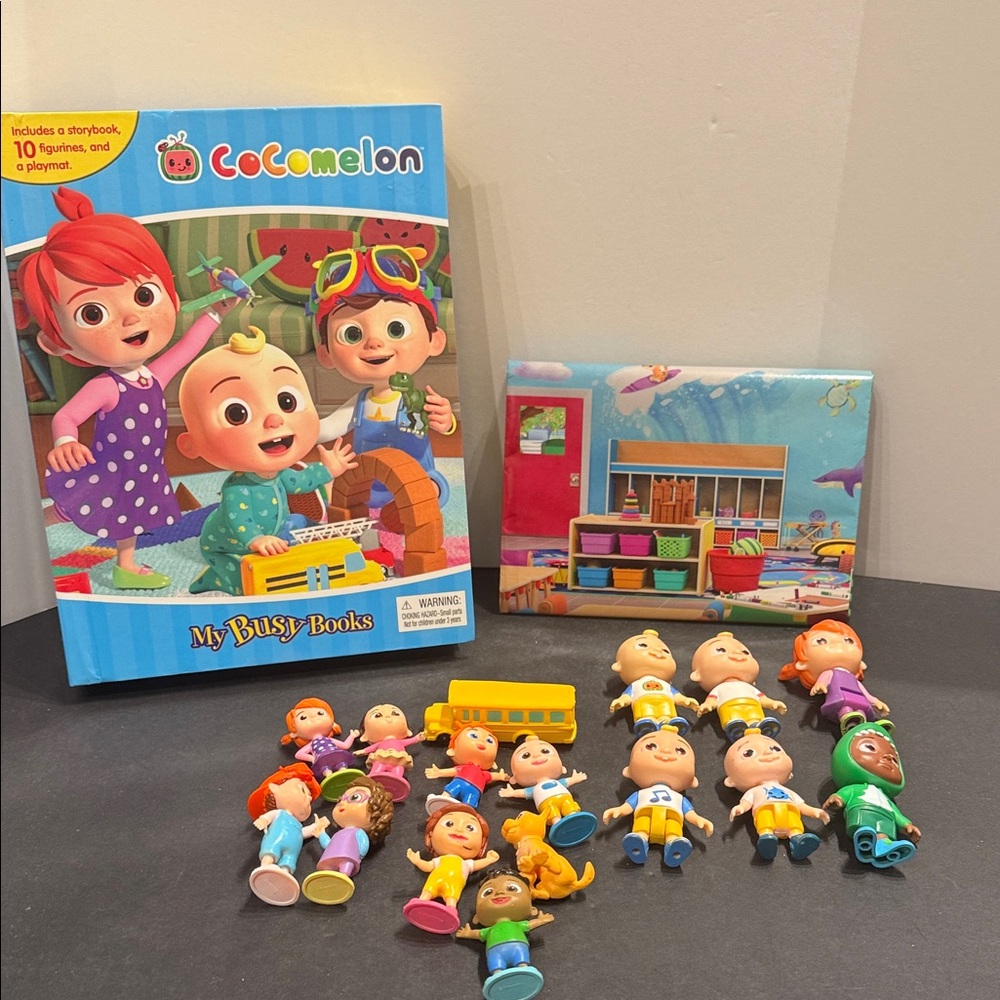 CoCoMelon Busy Book and 7 extra cocomelon figures